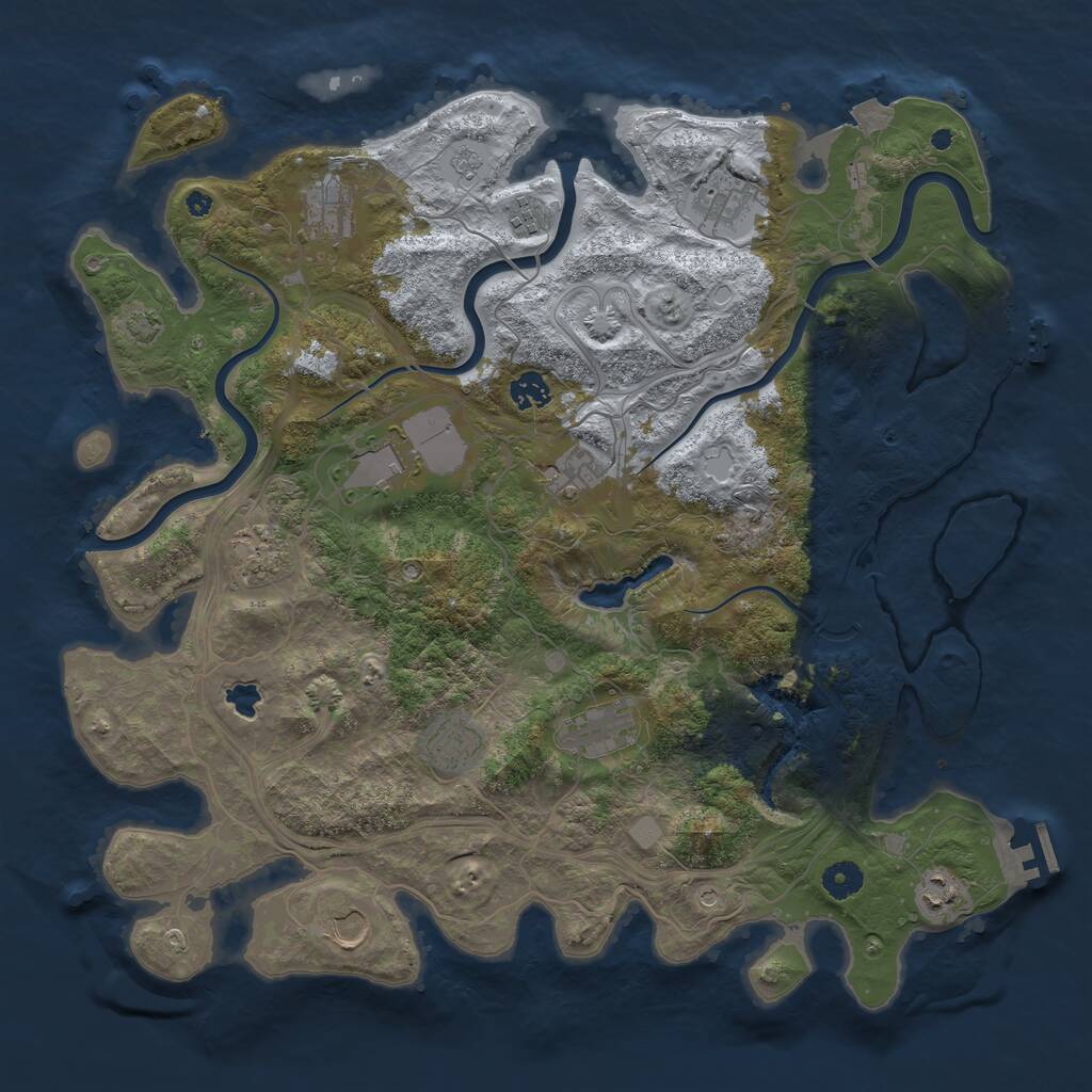 Rust Map: Procedural Map, Size: 4250, Seed: 1622034120, 17 Monuments