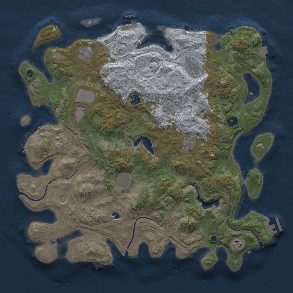 Rust Map: Procedural Map, Size: 4250, Seed: 1622034120, 16 Monuments