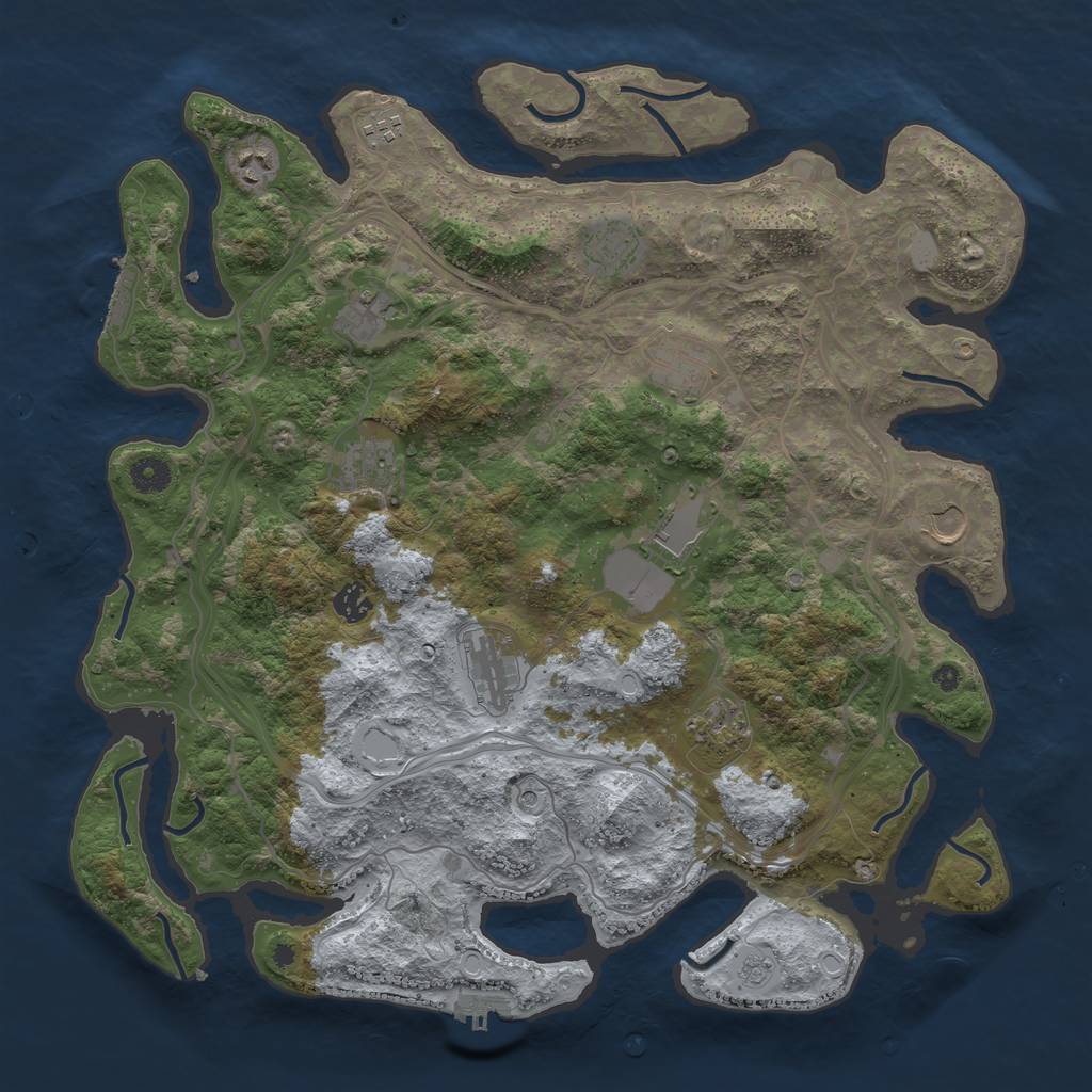 Rust Map: Procedural Map, Size: 4250, Seed: 642942289, 20 Monuments