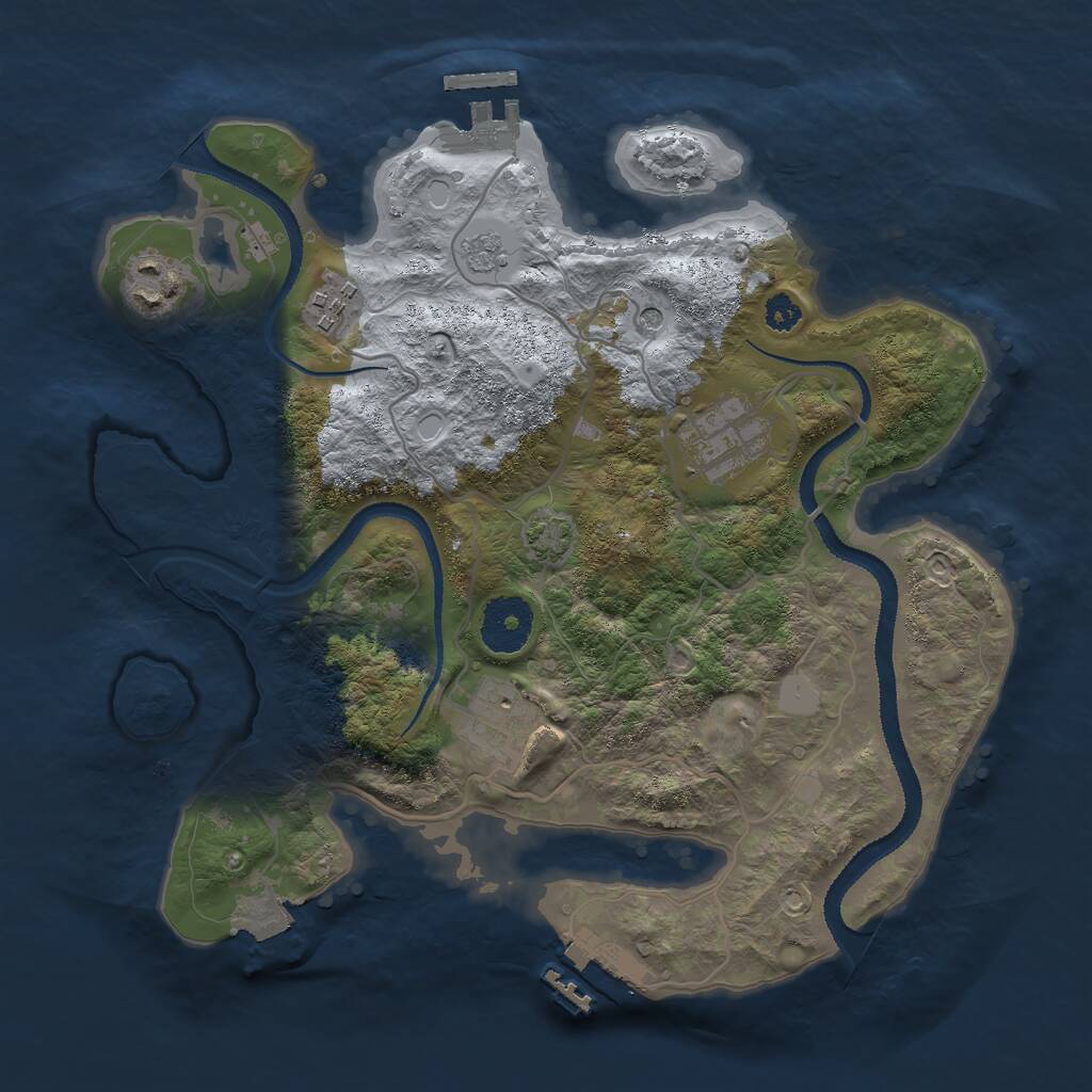 Rust Map: Procedural Map, Size: 3000, Seed: 9051908, 10 Monuments