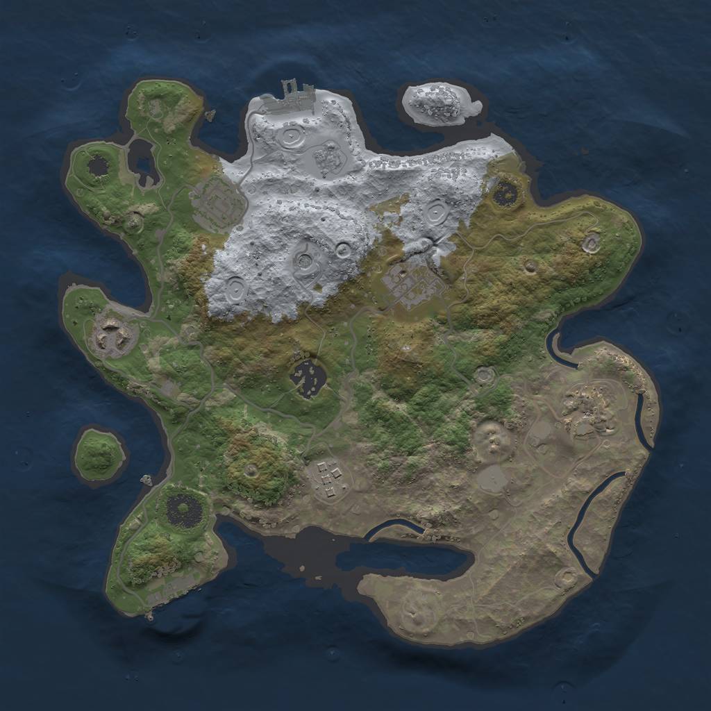 Rust Map: Procedural Map, Size: 3000, Seed: 9051908, 15 Monuments