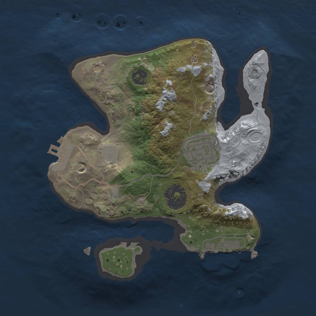 Rust Map: Procedural Map, Size: 2000, Seed: 1286041129, 8 Monuments