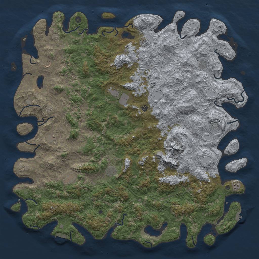 Rust Map: Procedural Map, Size: 6000, Seed: 1725806342, 20 Monuments