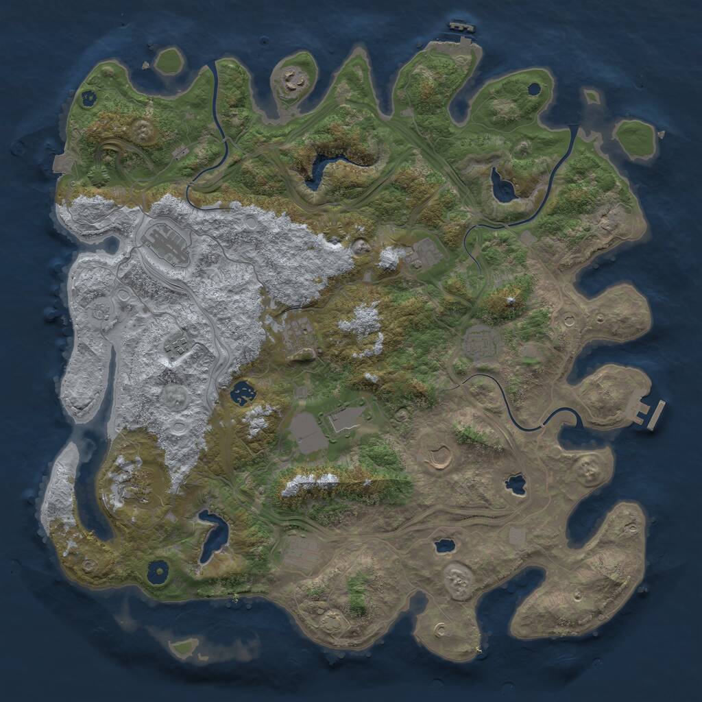 Rust Map: Procedural Map, Size: 4500, Seed: 305, 17 Monuments