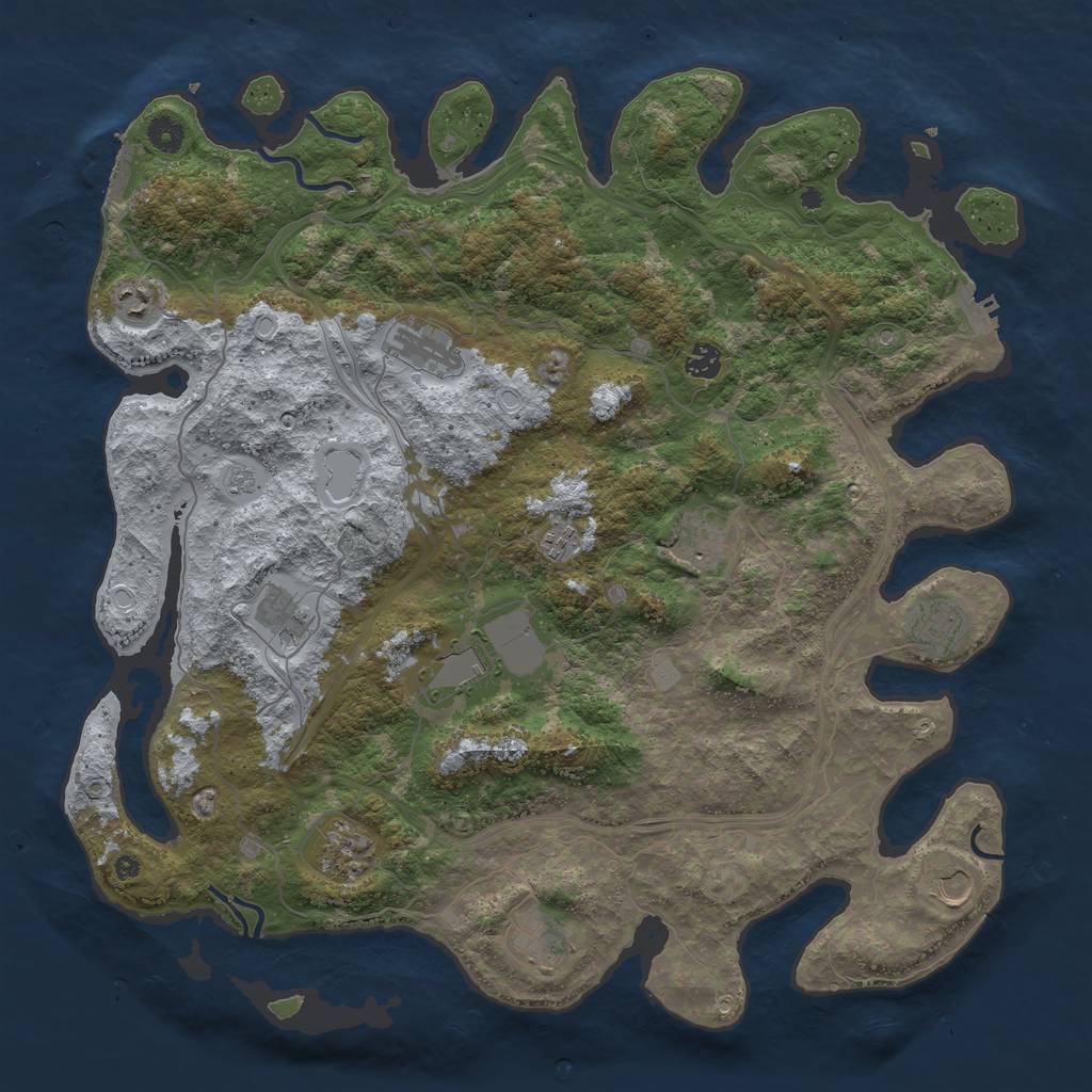 Rust Map: Procedural Map, Size: 4500, Seed: 305, 20 Monuments