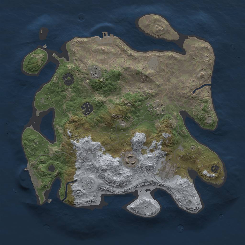 Rust Map: Procedural Map, Size: 3000, Seed: 1478330782, 14 Monuments
