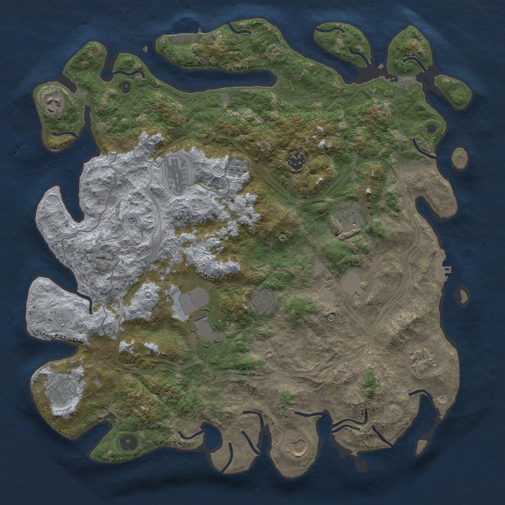 Rust Map: Procedural Map, Size: 4400, Seed: 740972133, 20 Monuments