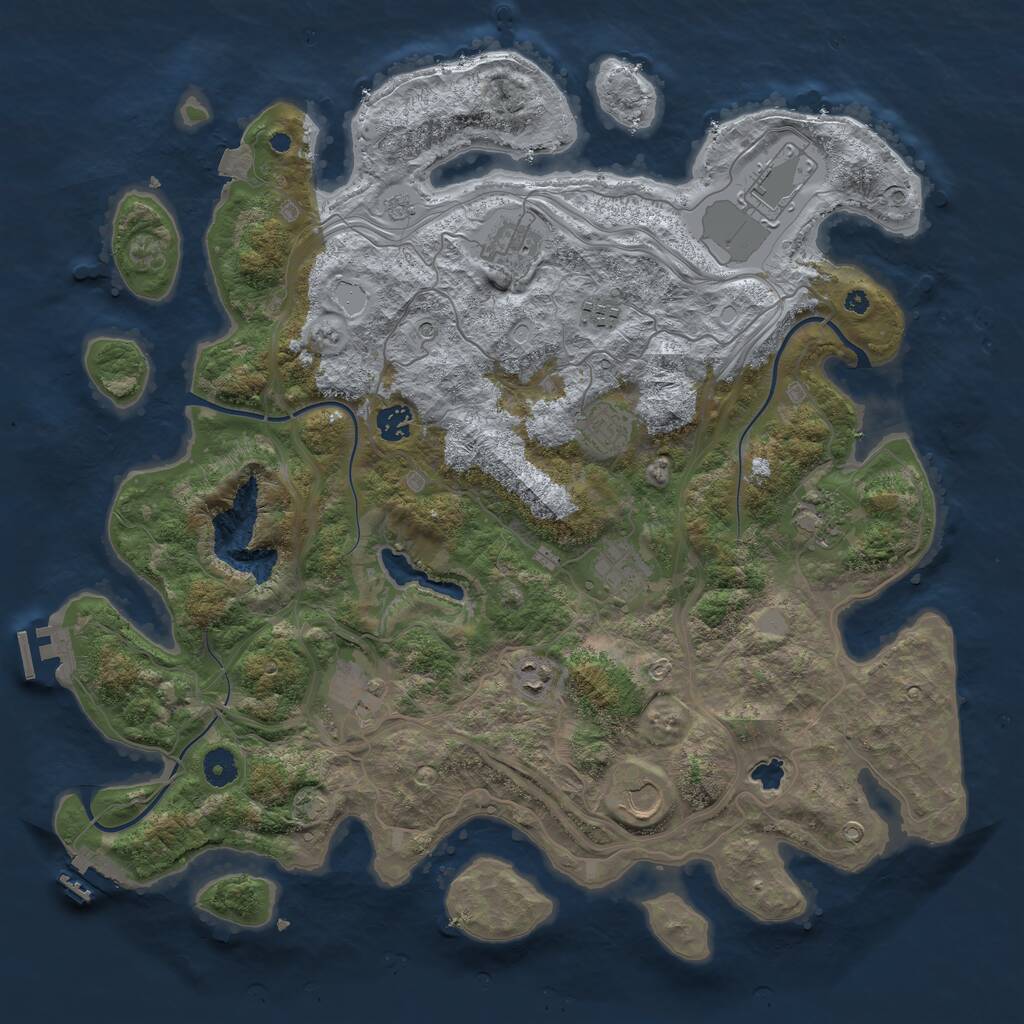 Rust Map: Procedural Map, Size: 4250, Seed: 363, 16 Monuments