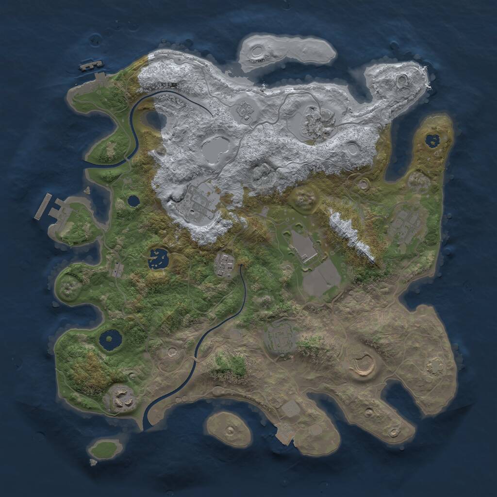 Rust Map: Procedural Map, Size: 3500, Seed: 202210055, 15 Monuments