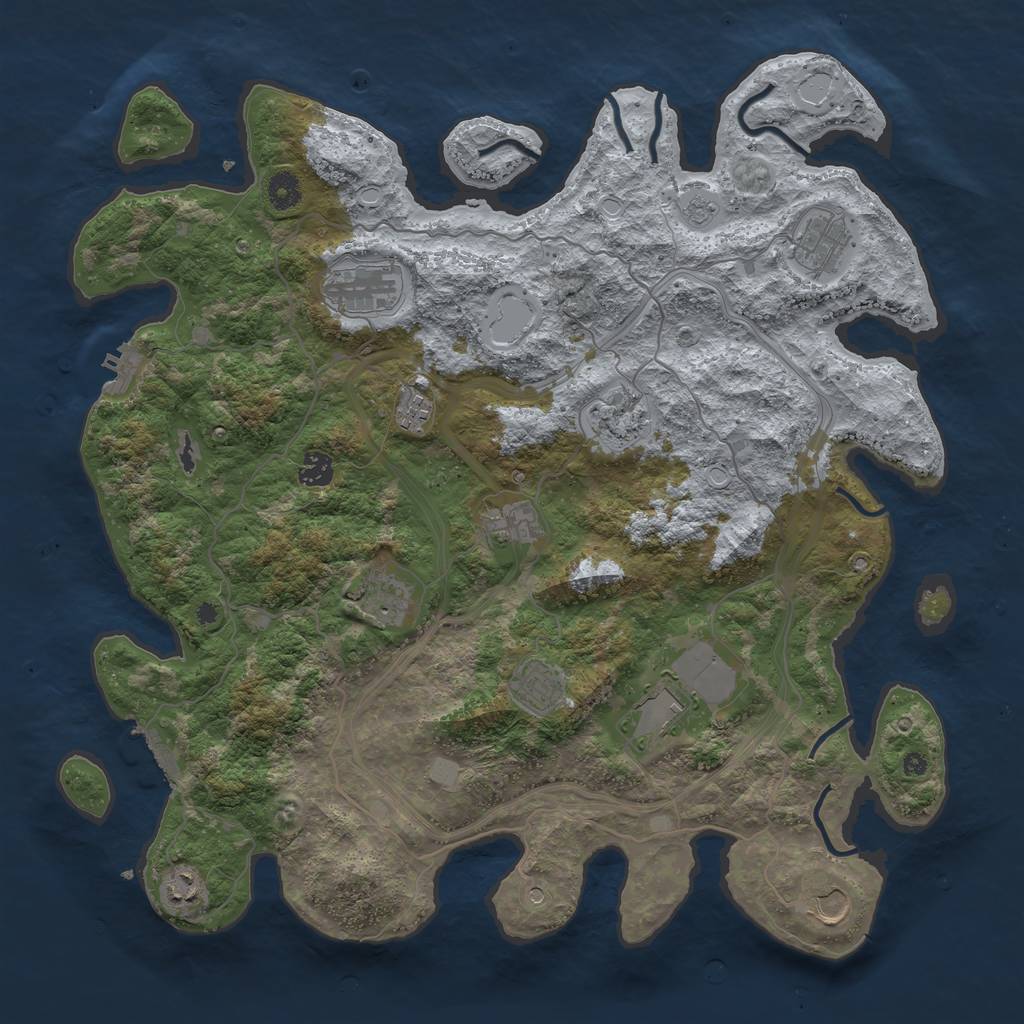 Rust Map: Procedural Map, Size: 4300, Seed: 134967074, 20 Monuments