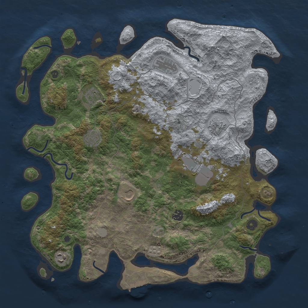 Rust Map: Procedural Map, Size: 4200, Seed: 197000, 17 Monuments