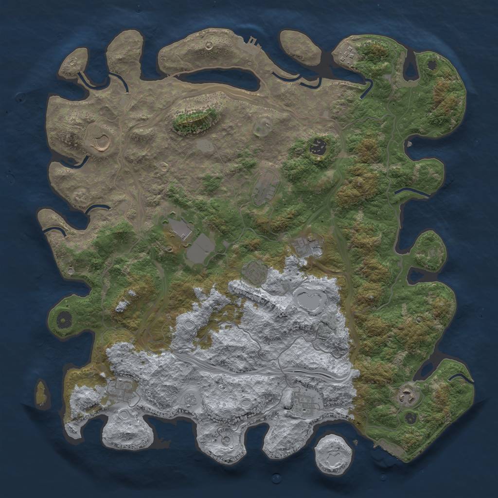 Rust Map: Procedural Map, Size: 4500, Seed: 465087593, 19 Monuments