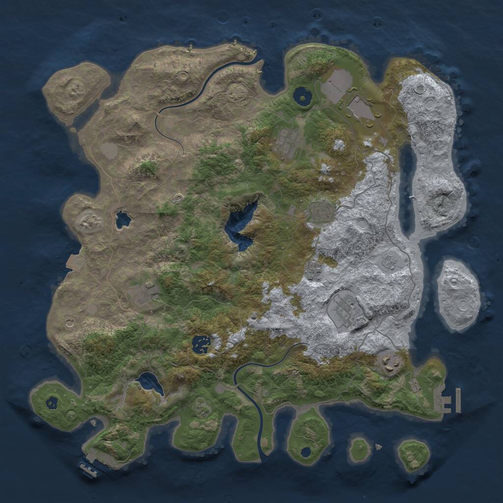 Rust Map: Procedural Map, Size: 4000, Seed: 101000962, 14 Monuments