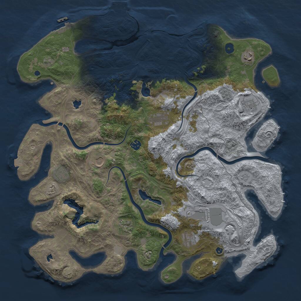 Rust Map: Procedural Map, Size: 4500, Seed: 102135173, 16 Monuments