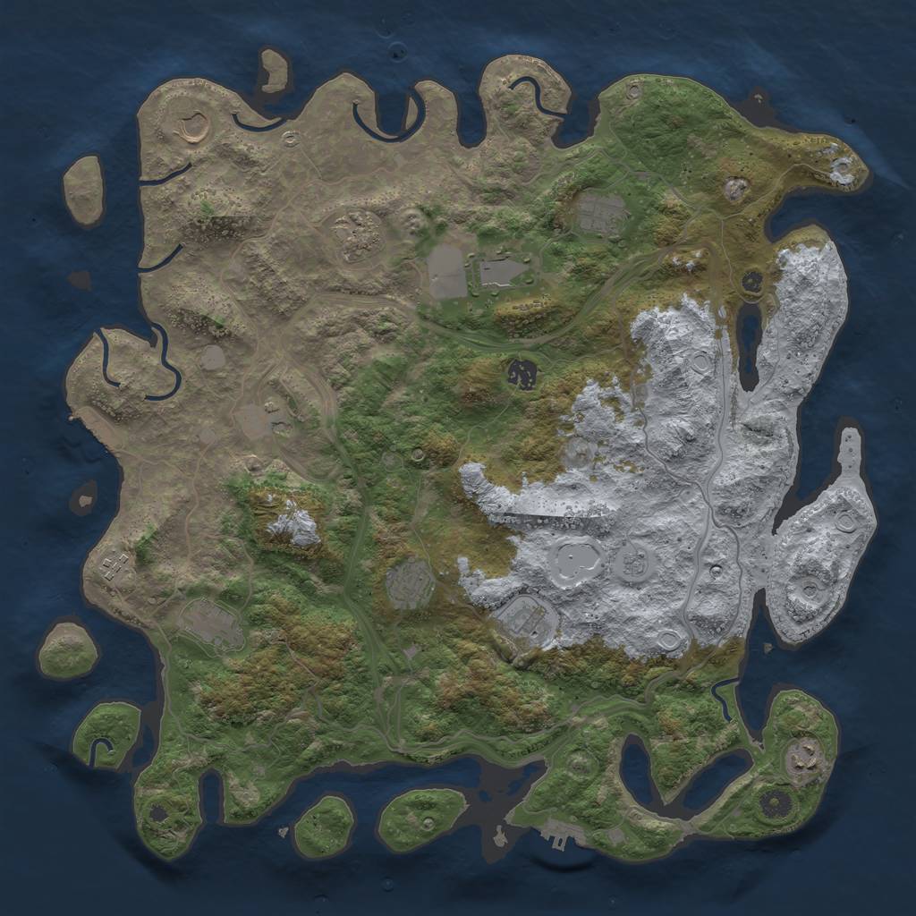 Rust Map: Procedural Map, Size: 4500, Seed: 341, 20 Monuments