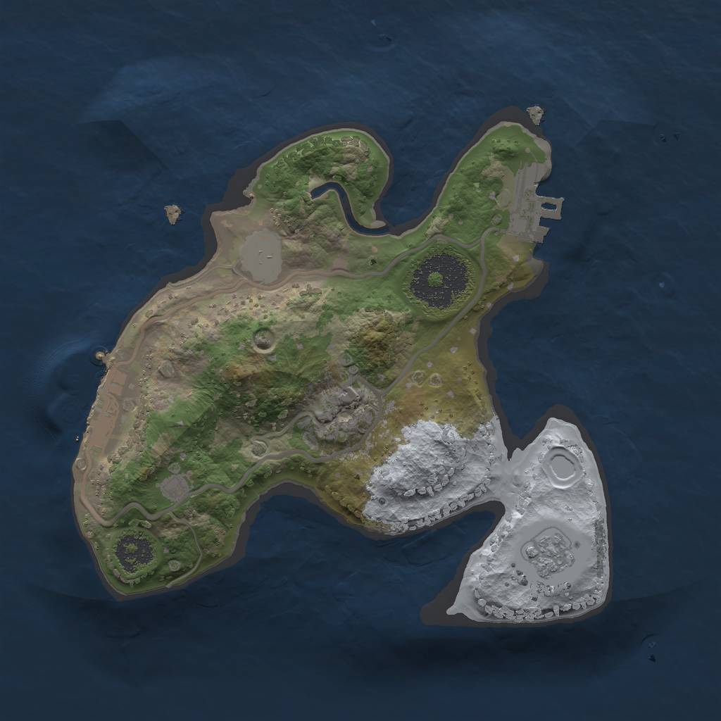 Rust Map: Procedural Map, Size: 2000, Seed: 55242, 8 Monuments