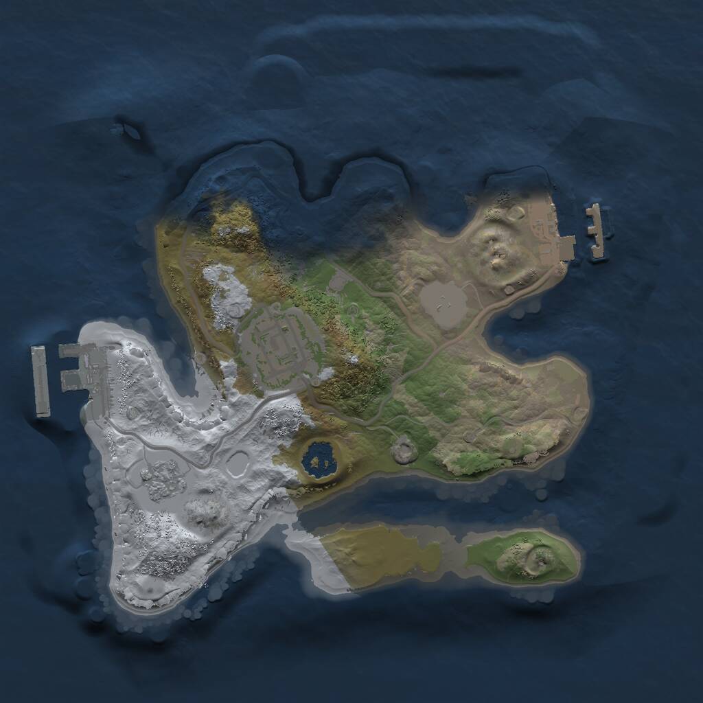 Rust Map: Procedural Map, Size: 2000, Seed: 406282573, 5 Monuments