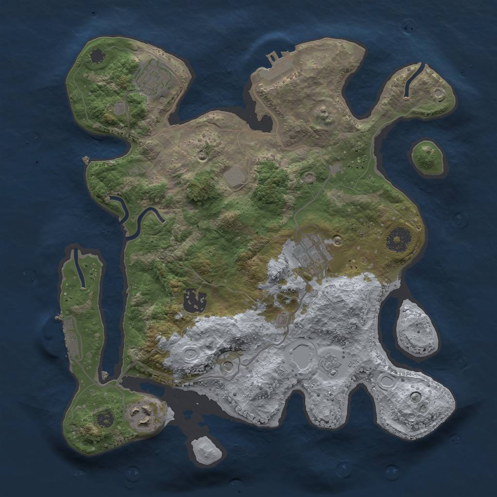 Rust Map: Procedural Map, Size: 3000, Seed: 19548, 13 Monuments