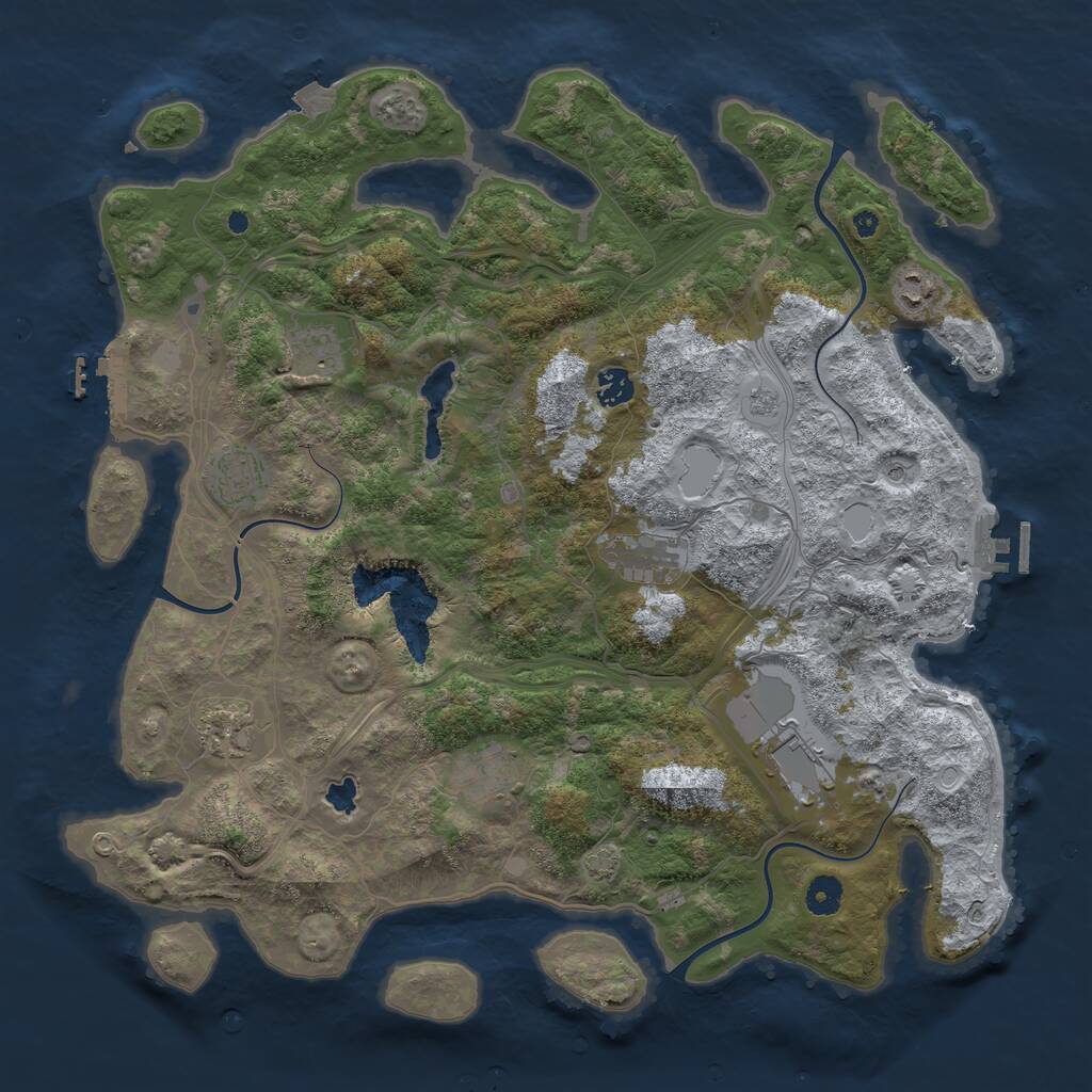 Rust Map: Procedural Map, Size: 4250, Seed: 706810126, 14 Monuments