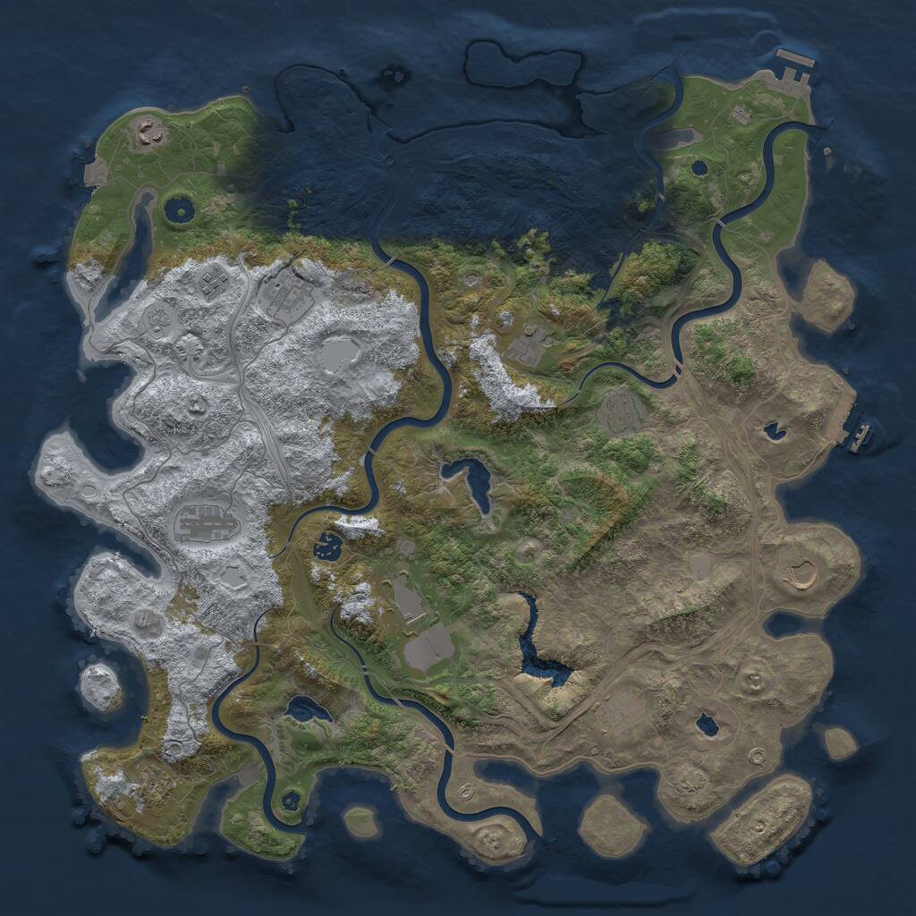 Rust Map: Procedural Map, Size: 4800, Seed: 47178671, 17 Monuments