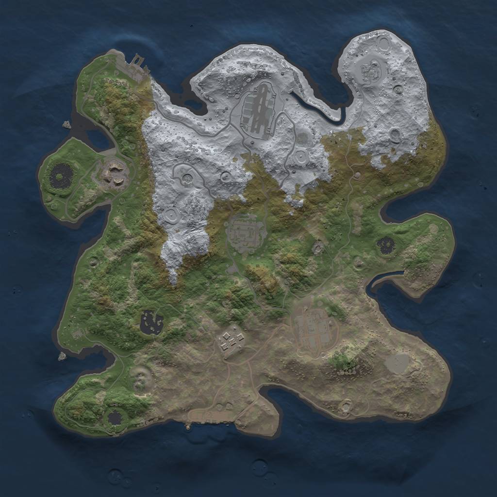 Rust Map: Procedural Map, Size: 3000, Seed: 23151, 15 Monuments