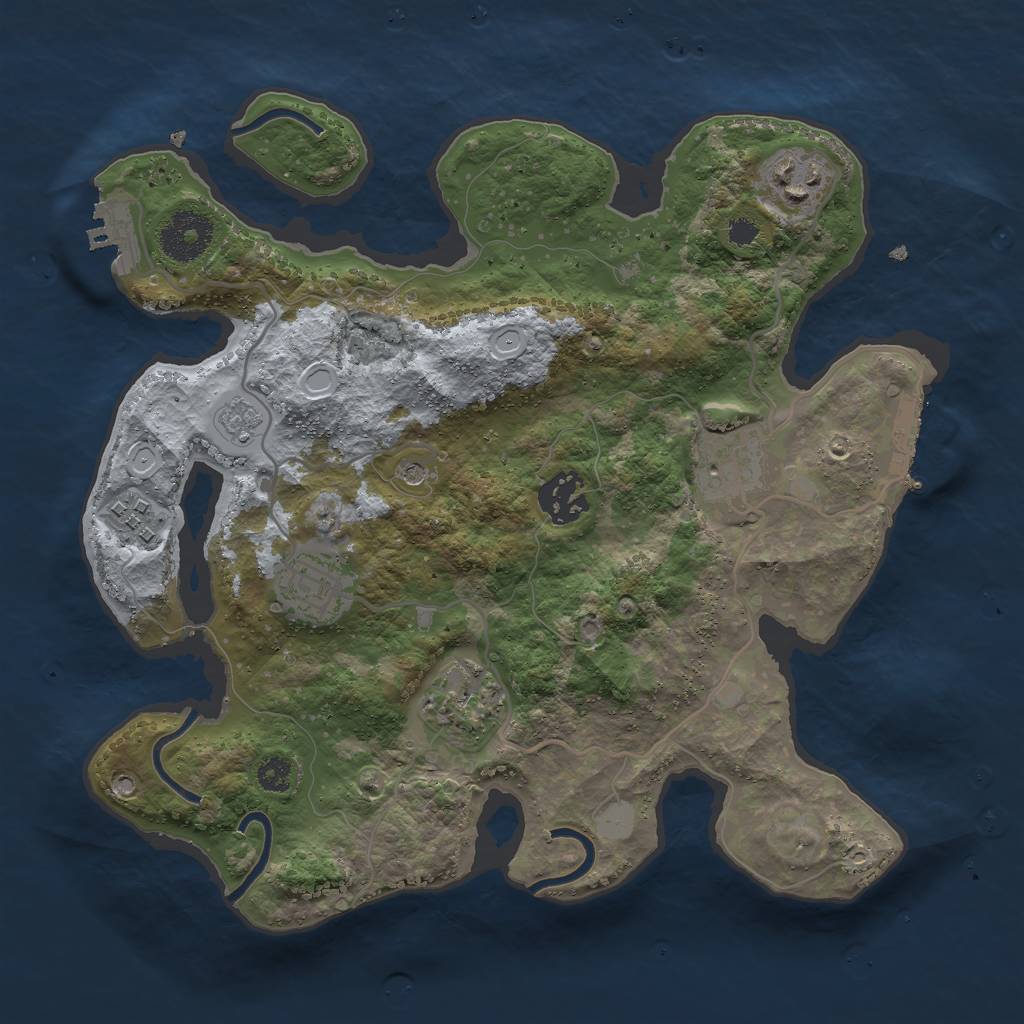 Rust Map: Procedural Map, Size: 3000, Seed: 65775853, 15 Monuments