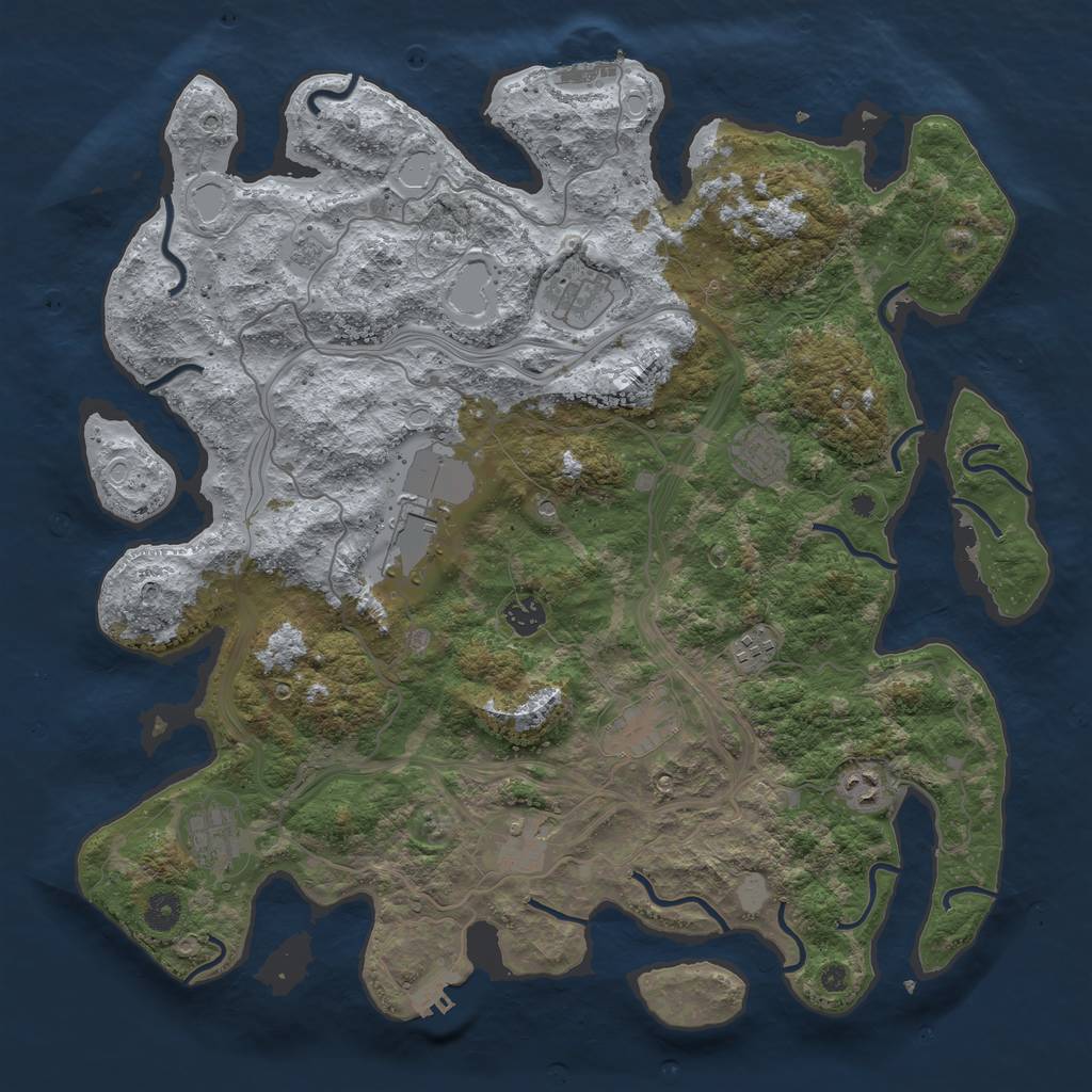 Rust Map: Procedural Map, Size: 4250, Seed: 8346295, 18 Monuments