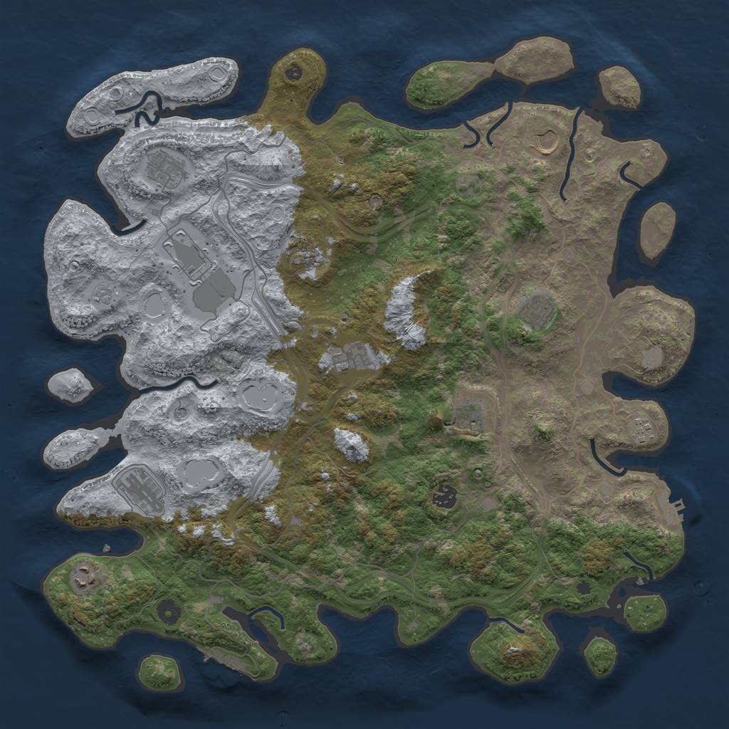 Rust Map: Procedural Map, Size: 4500, Seed: 603571810, 20 Monuments