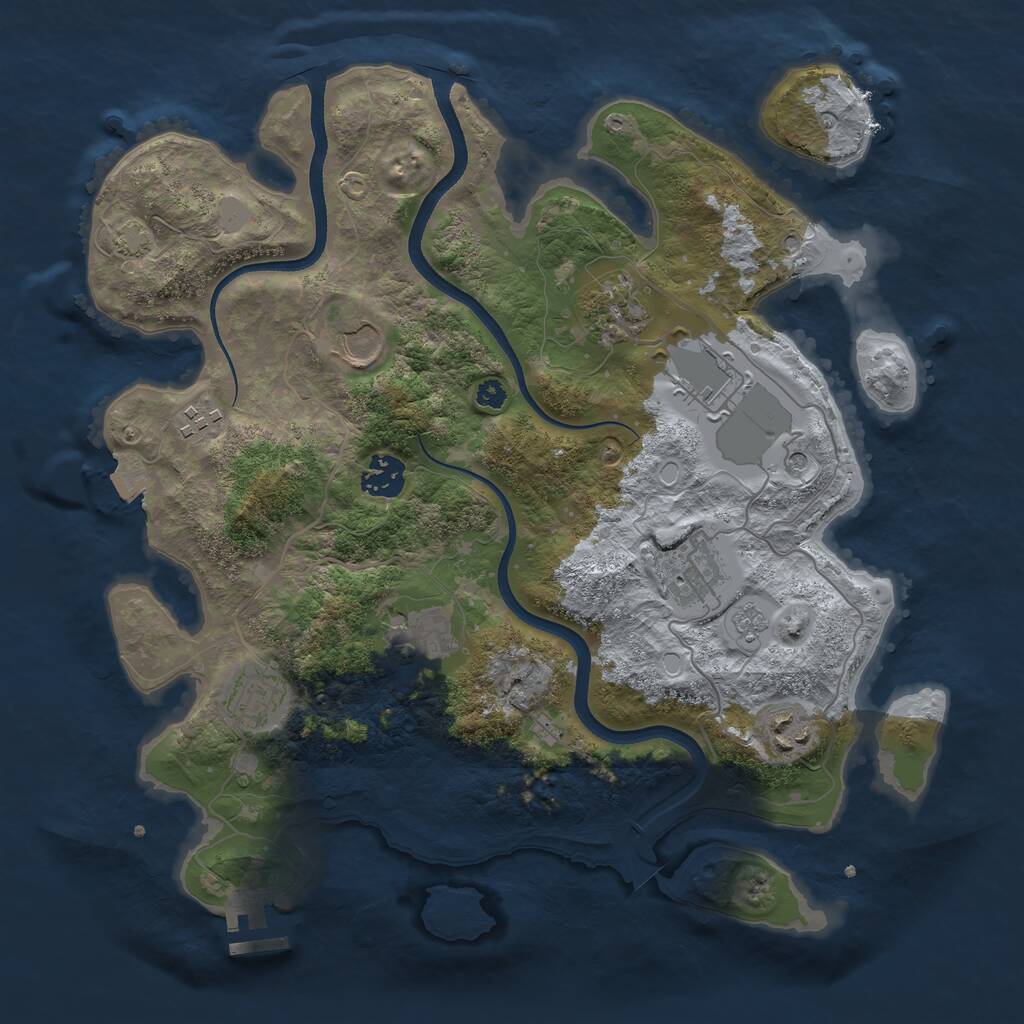 Rust Map: Procedural Map, Size: 3500, Seed: 6051441, 14 Monuments