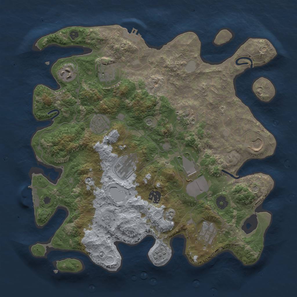 Rust Map: Procedural Map, Size: 3500, Seed: 443044041, 19 Monuments