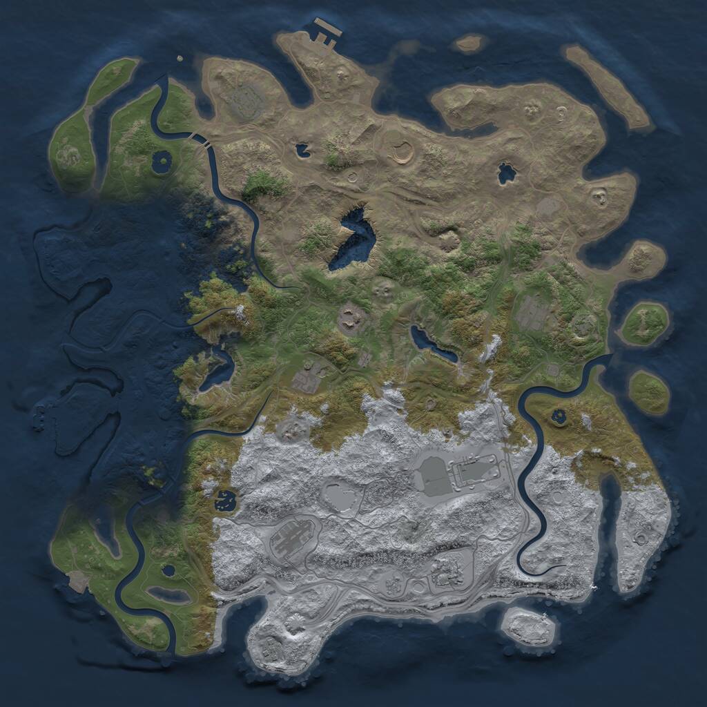 Rust Map: Procedural Map, Size: 4800, Seed: 1490422854, 16 Monuments