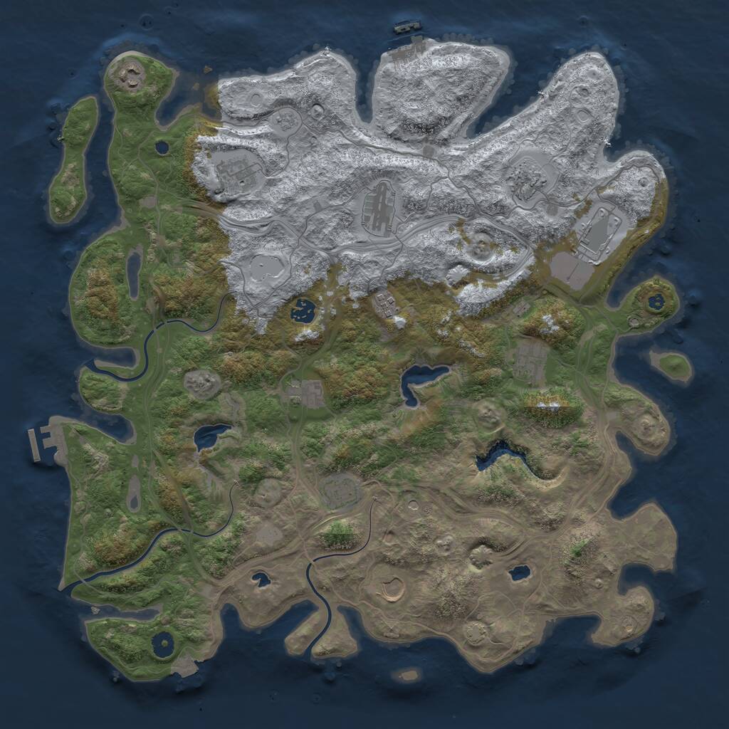 Rust Map: Procedural Map, Size: 4500, Seed: 397227346, 17 Monuments