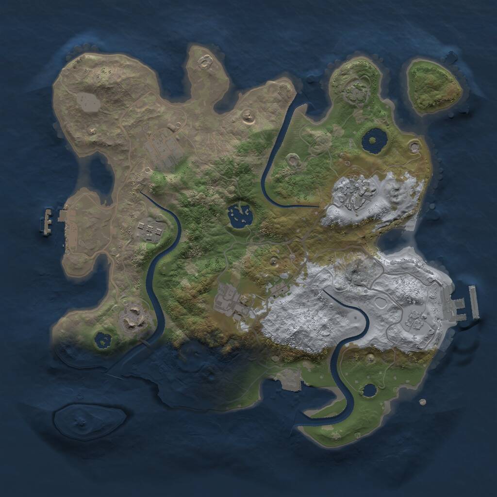Rust Map: Procedural Map, Size: 3000, Seed: 10521, 11 Monuments
