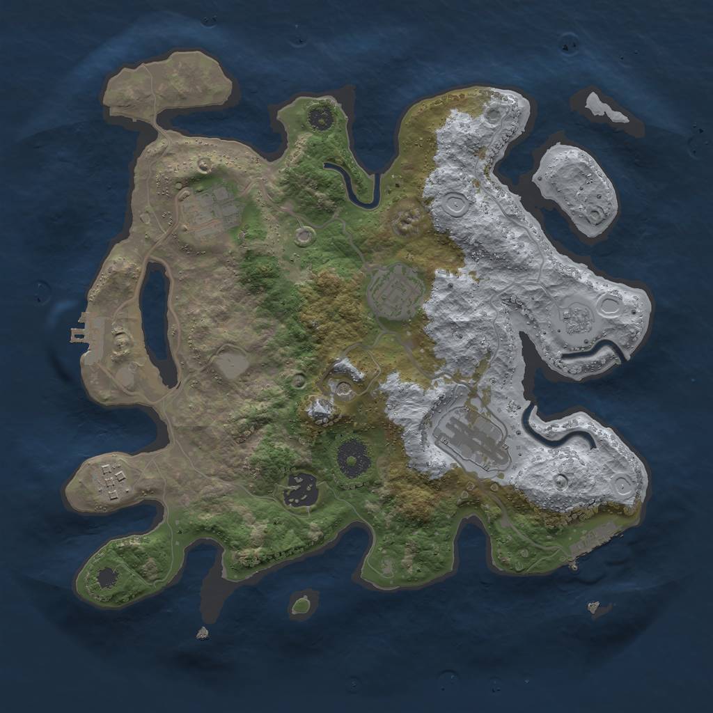 Rust Map: Procedural Map, Size: 3000, Seed: 12226185, 14 Monuments