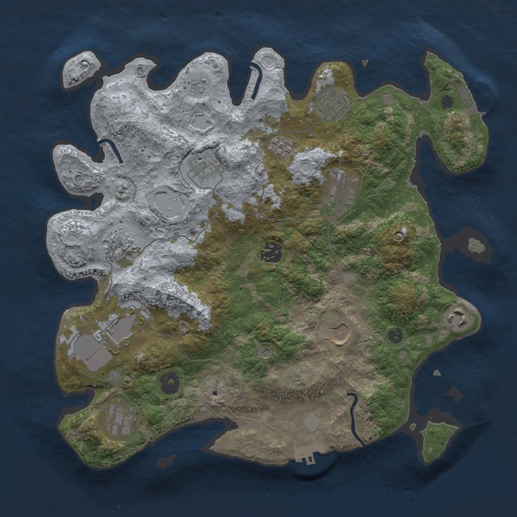 Rust Map: Procedural Map, Size: 3600, Seed: 532562807, 19 Monuments