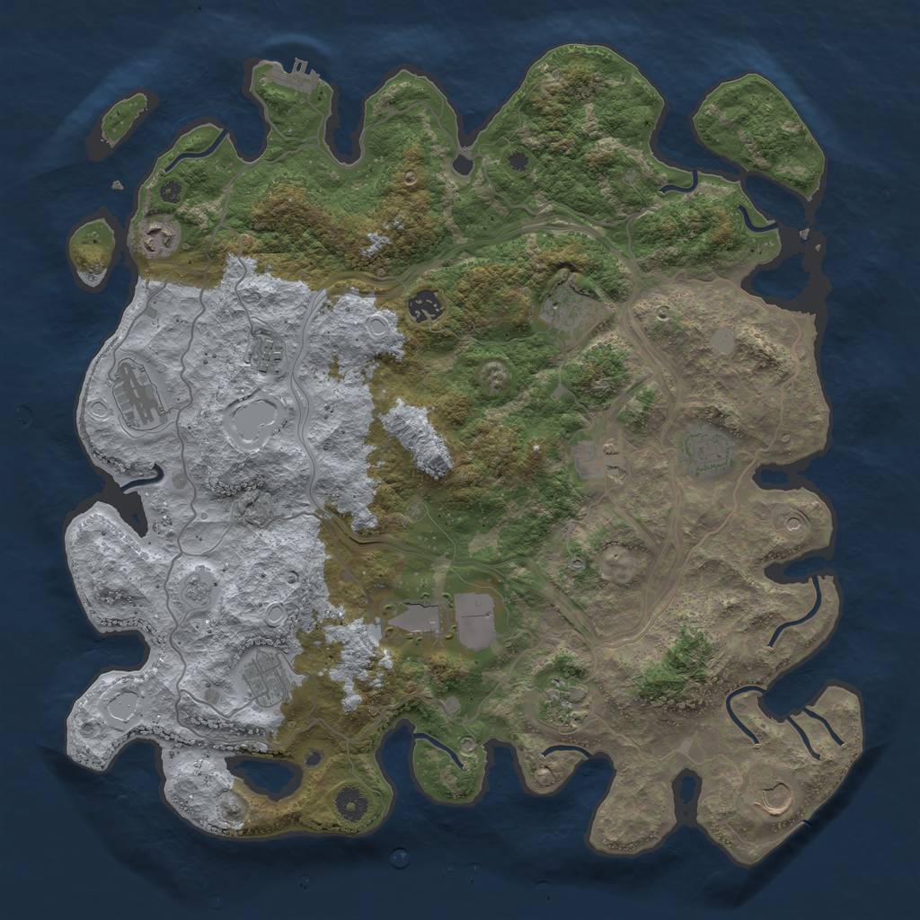 Rust Map: Procedural Map, Size: 4250, Seed: 54819276, 19 Monuments