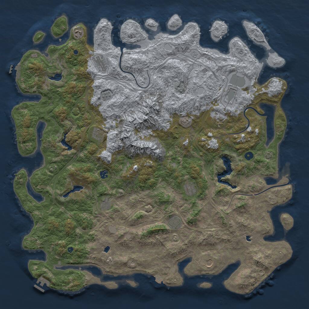 Rust Map: Procedural Map, Size: 5500, Seed: 781288502, 17 Monuments
