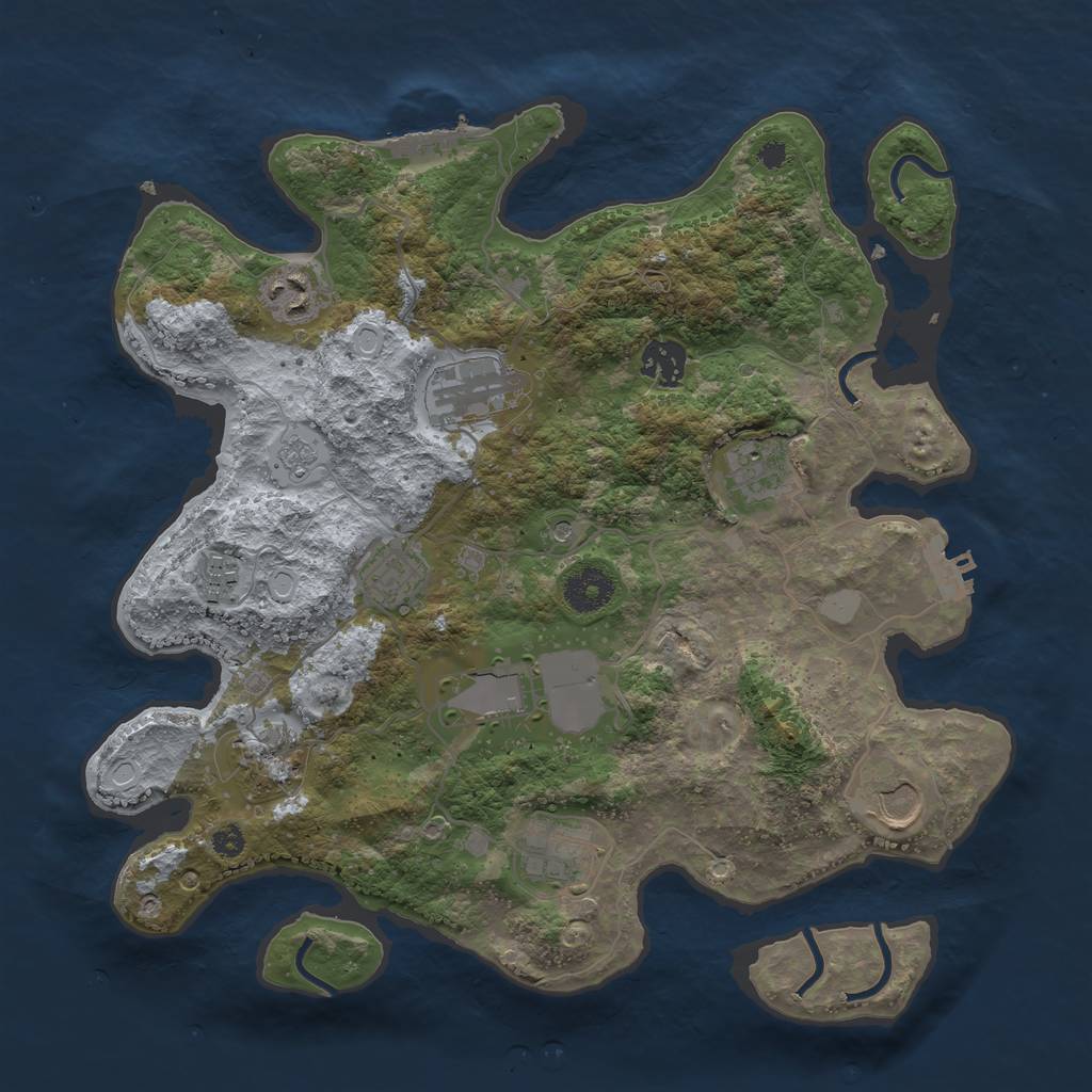 Rust Map: Procedural Map, Size: 3500, Seed: 582957743, 19 Monuments