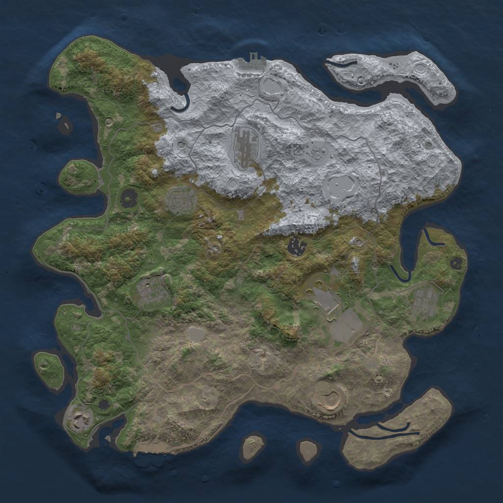Rust Map: Procedural Map, Size: 4000, Seed: 8690, 17 Monuments