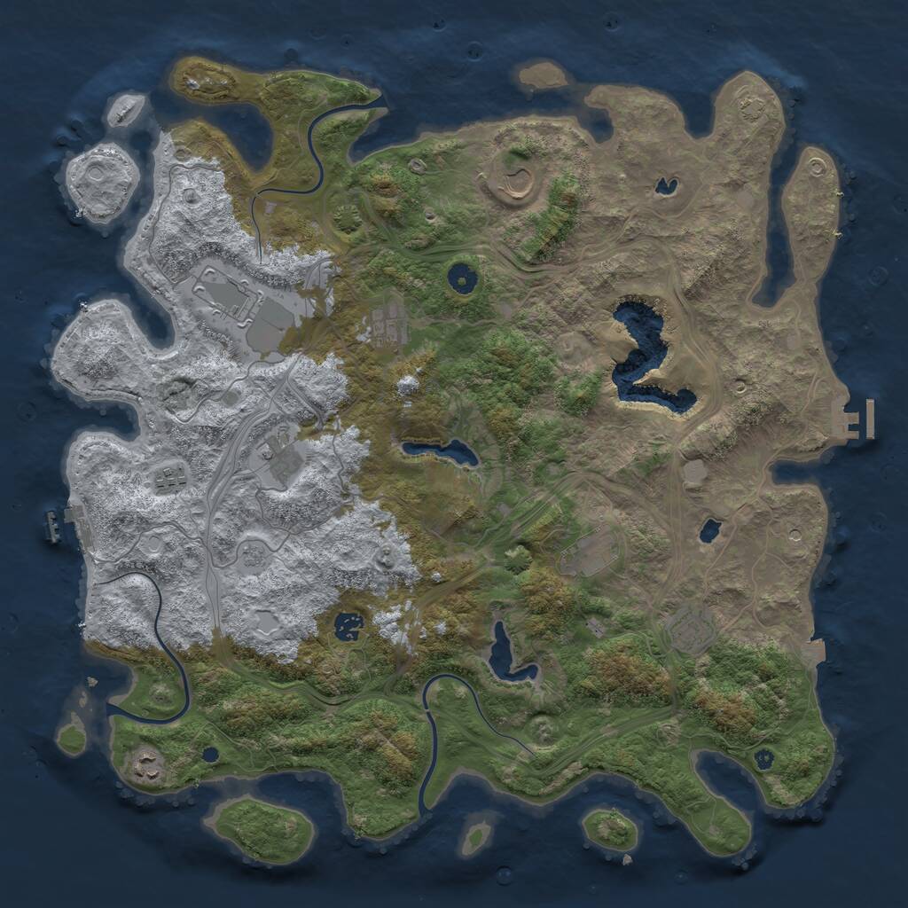 Rust Map: Procedural Map, Size: 4600, Seed: 125341, 15 Monuments