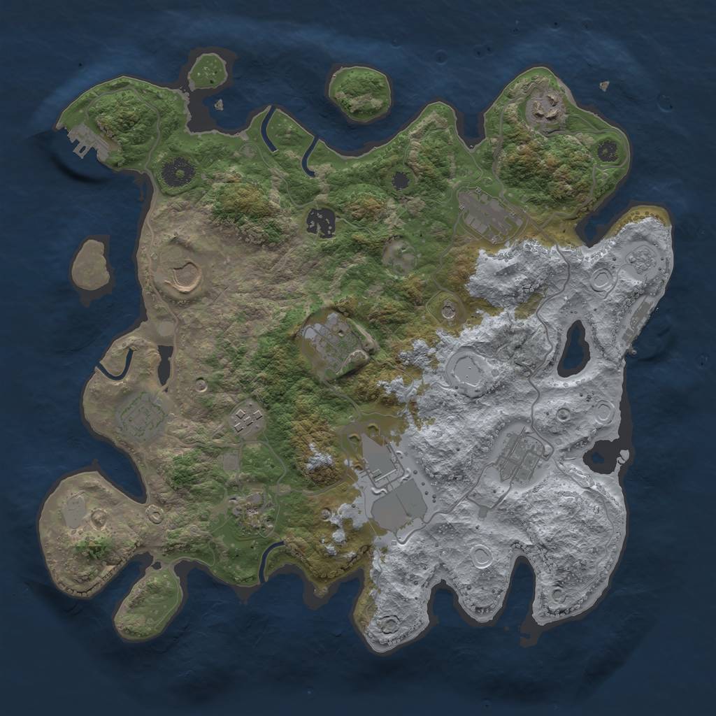 Rust Map: Procedural Map, Size: 3500, Seed: 1605583732, 19 Monuments