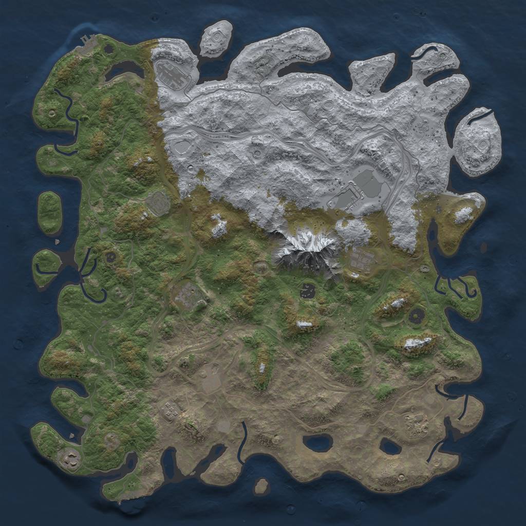 Rust Map: Procedural Map, Size: 5000, Seed: 45450721, 19 Monuments