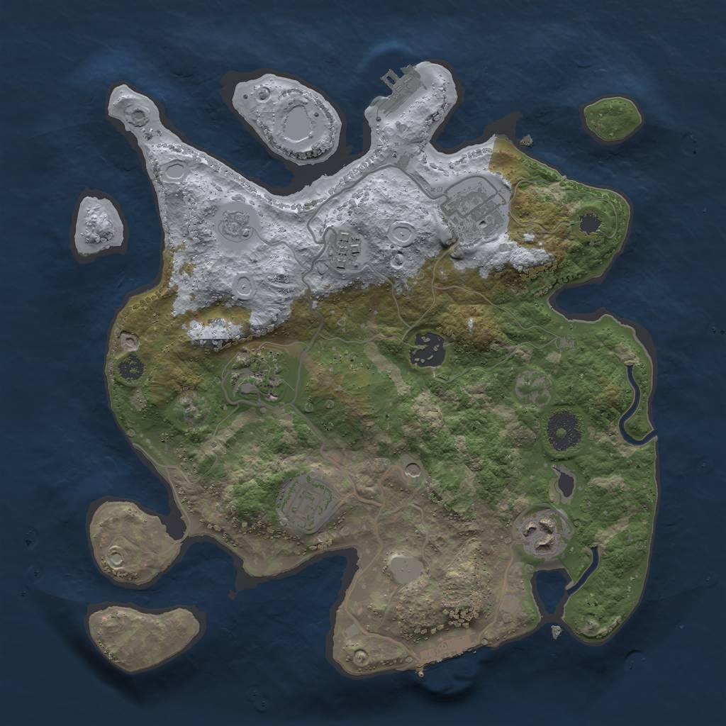 Rust Map: Procedural Map, Size: 3000, Seed: 11023, 15 Monuments