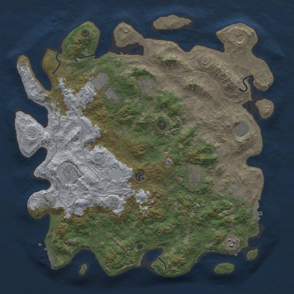 Rust Map: Procedural Map, Size: 4500, Seed: 1429211, 19 Monuments