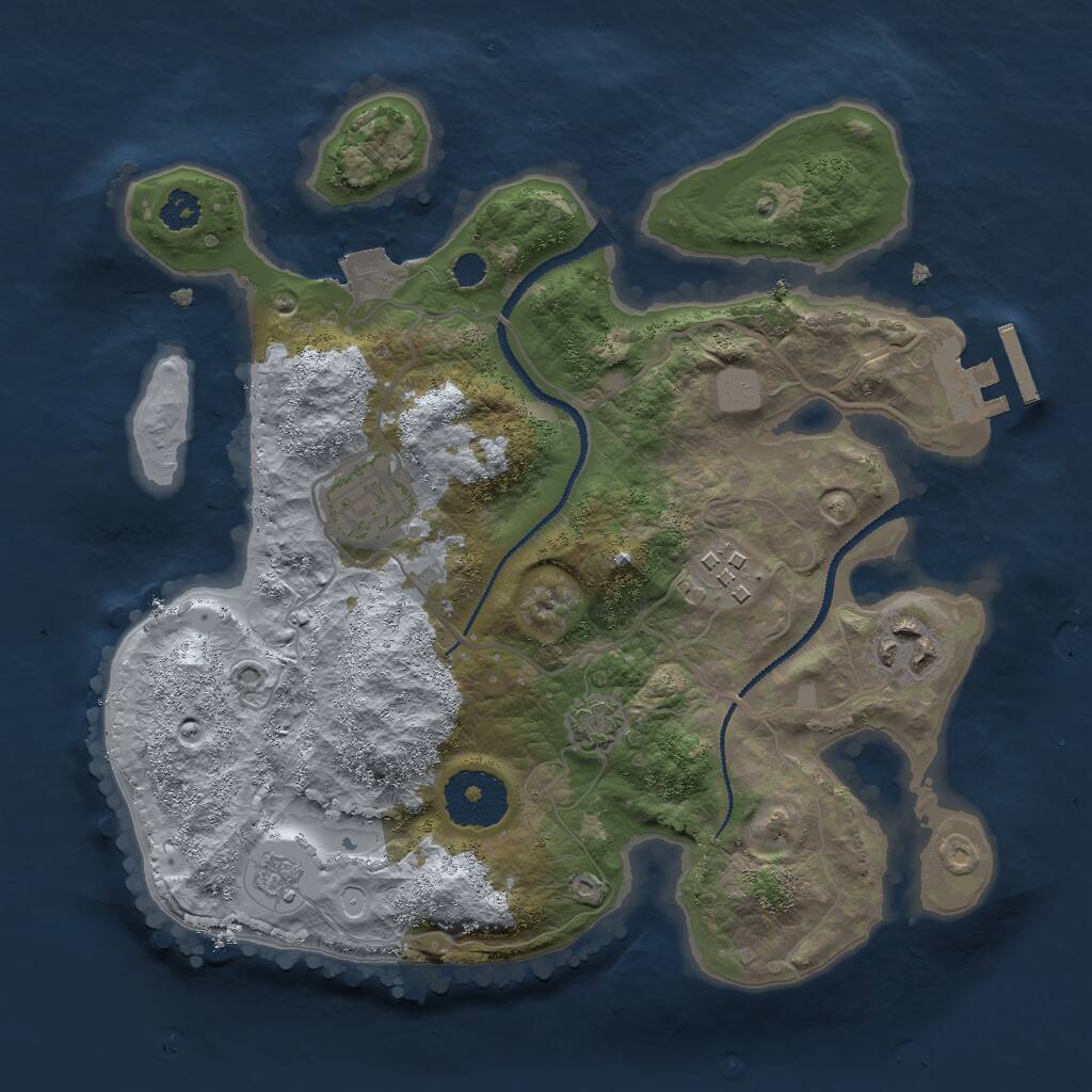 Rust Map: Procedural Map, Size: 2700, Seed: 1482311969, 7 Monuments