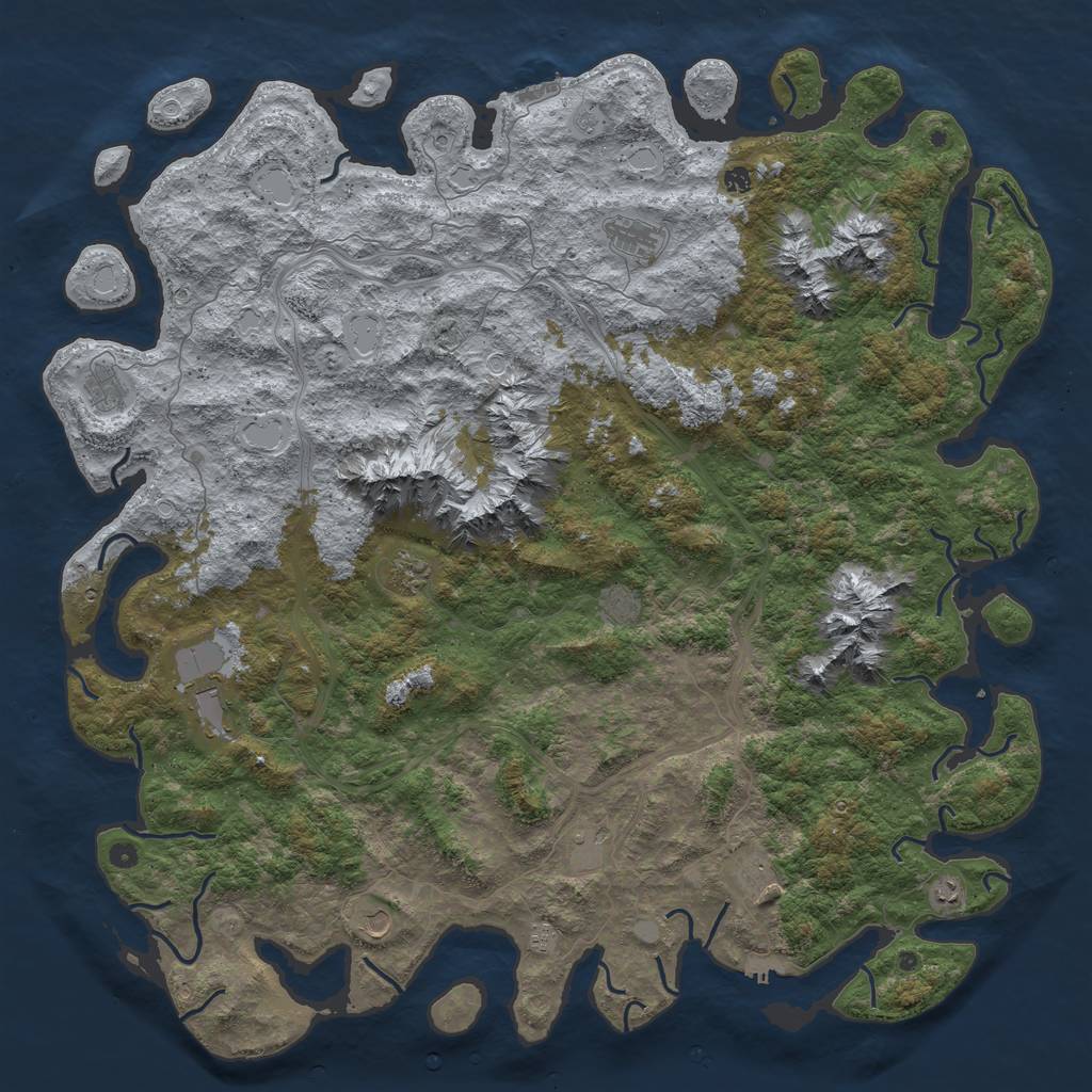 Rust Map: Procedural Map, Size: 6000, Seed: 2003711692, 20 Monuments