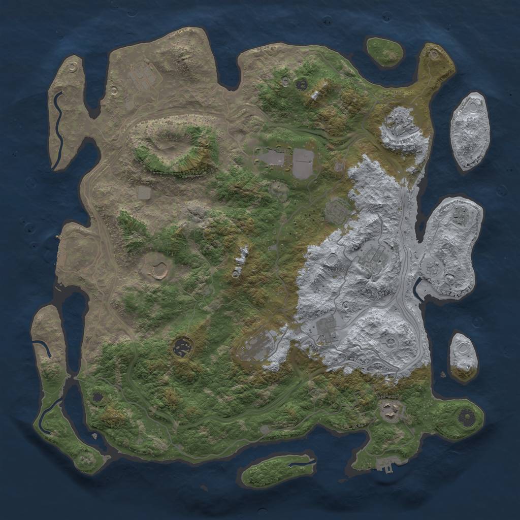 Rust Map: Procedural Map, Size: 4500, Seed: 1900315091, 20 Monuments