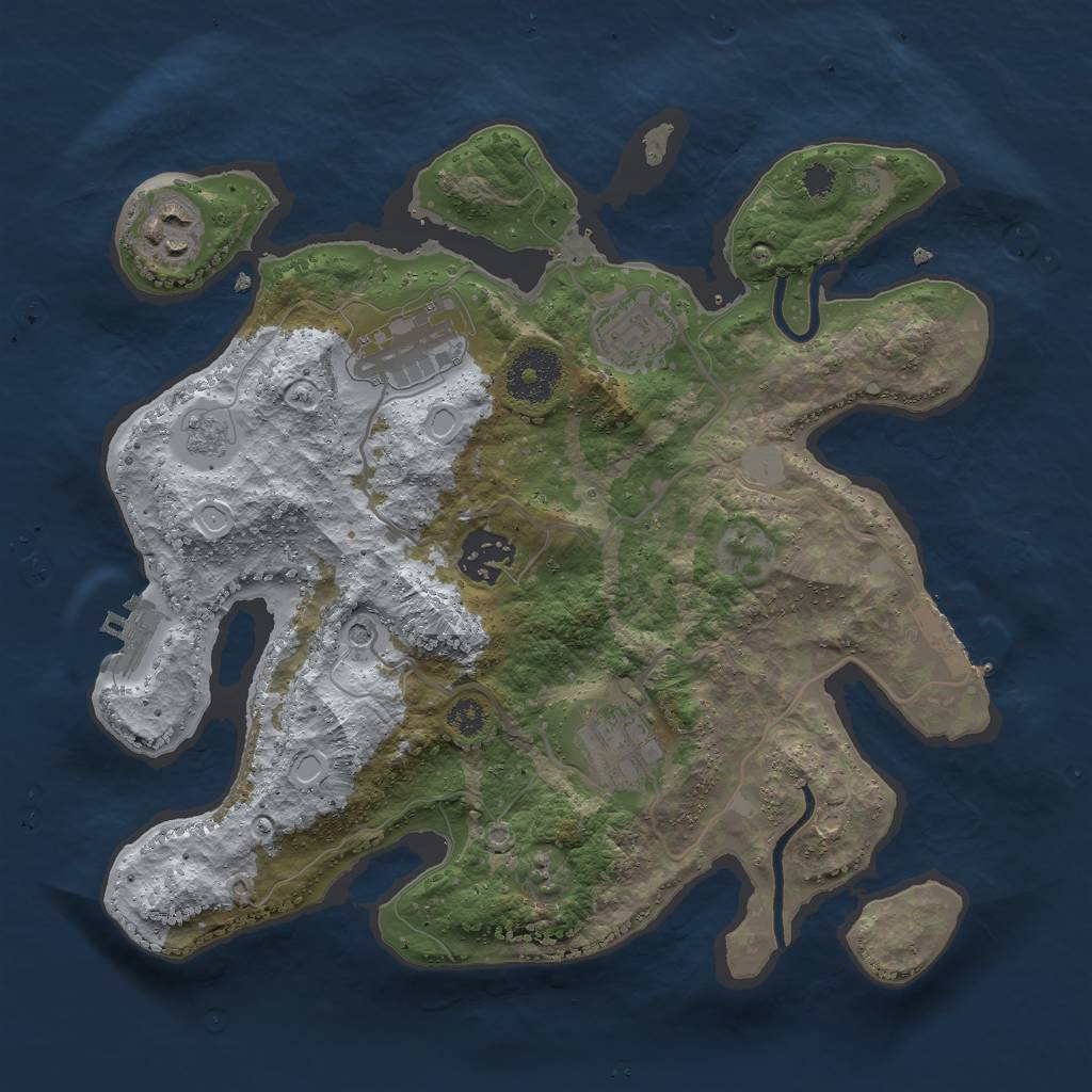 Rust Map: Procedural Map, Size: 3000, Seed: 520104172, 14 Monuments