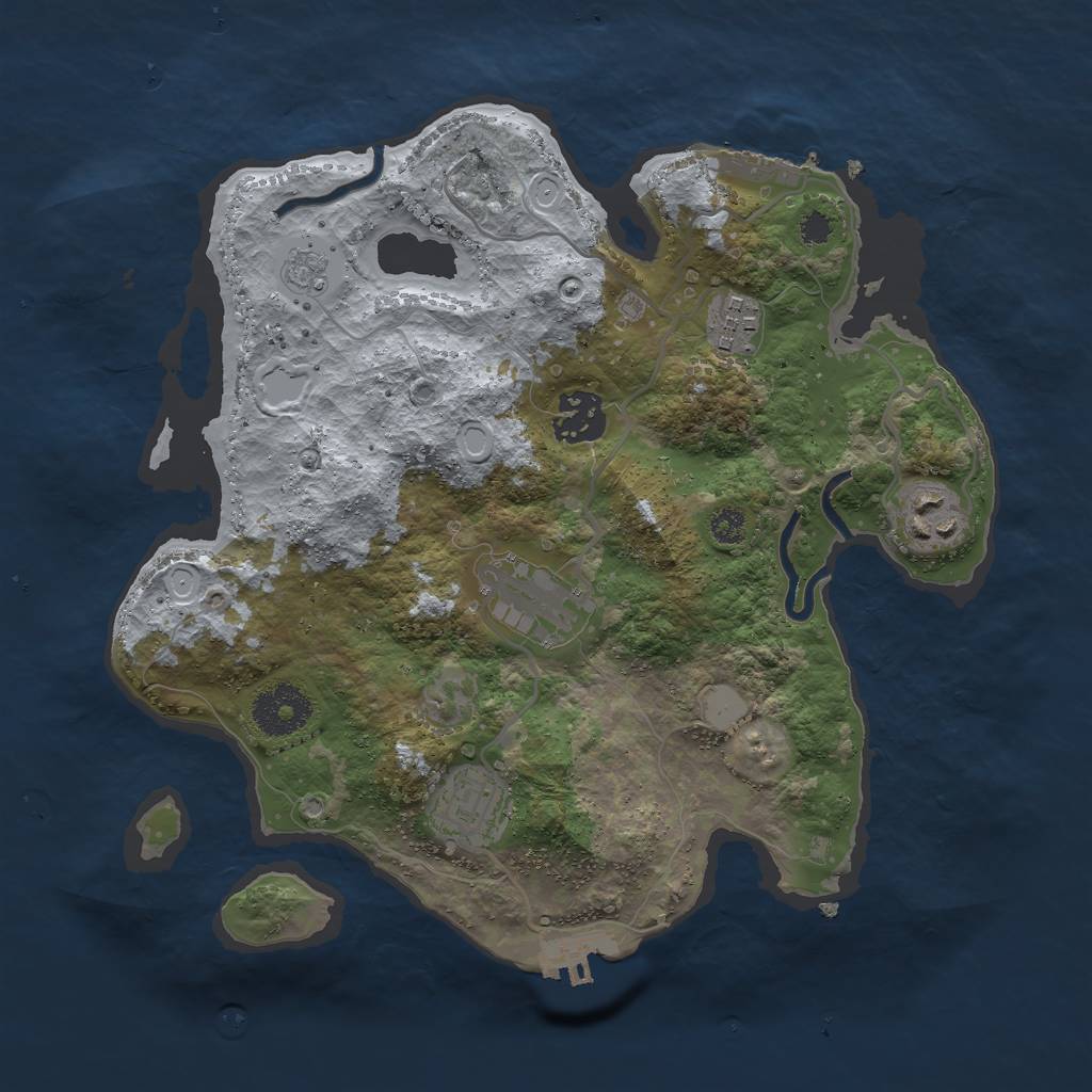 Rust Map: Procedural Map, Size: 3000, Seed: 929722715, 13 Monuments
