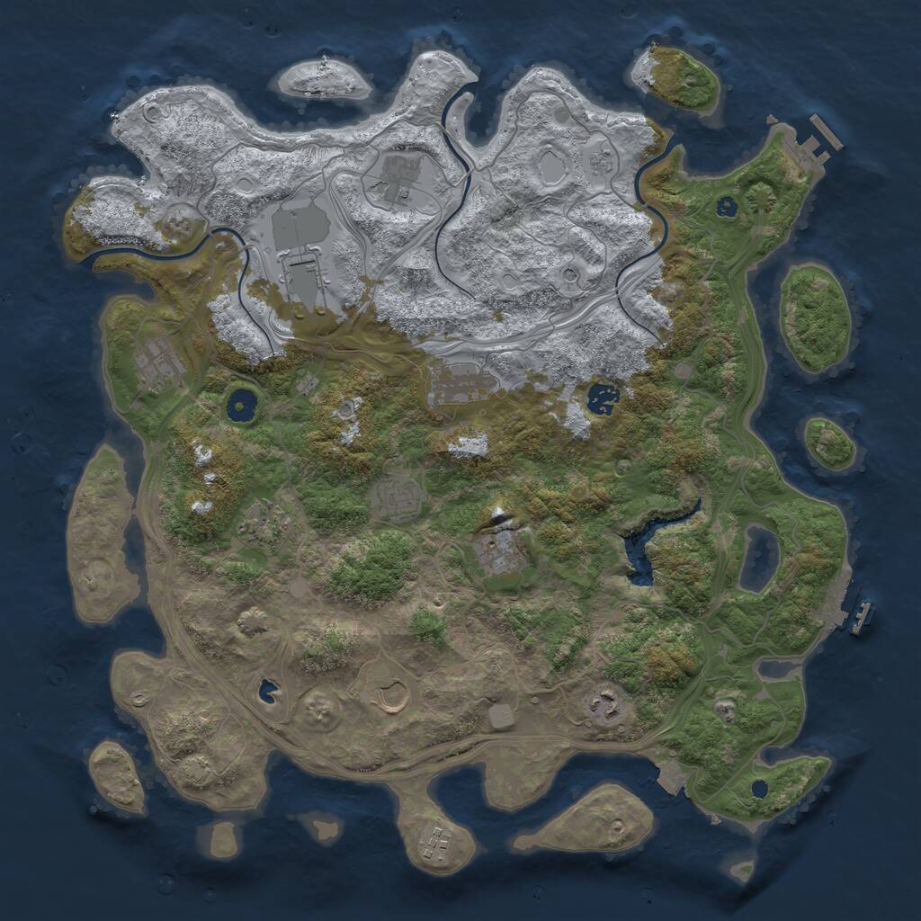 Rust Map: Procedural Map, Size: 4300, Seed: 262583304, 17 Monuments